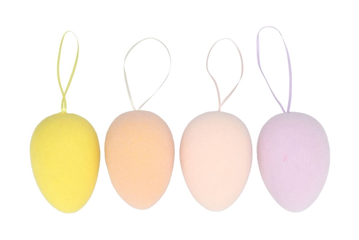 <h4>Easter Flock Dreamy Pastel Egg Hanger Ass 11x11x15cm</h4>