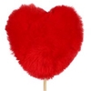 Pick heart plush 9x9cm+50cm stick red