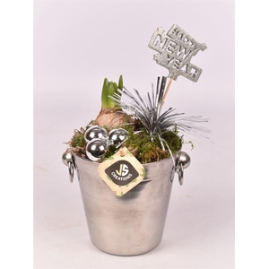 Champagnekoeler zilver 14 cm