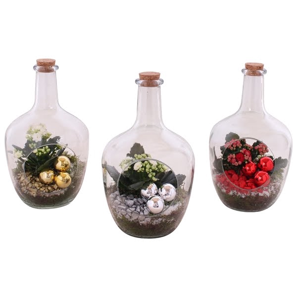 <h4>Christmas Arr. Indoor Glass Vase with Hole ø15cm with 1PP</h4>