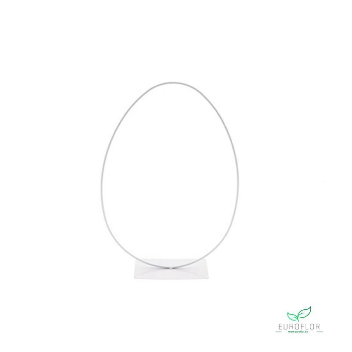 METAL FRAME EGG L15W8H38 WHITE