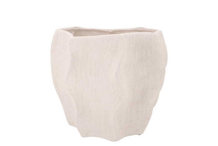 <h4>Lisboa White Pot Wave 23x23x20cm</h4>
