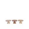 Dayah Warm Sand Mix Glass Plate On Foot 15x8cm Ass P/1