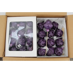 Wax Artichoke Ø8x10cm D.Purple