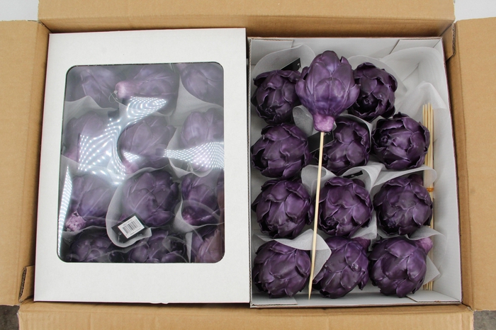 <h4>Wax Artichoke Ø8x10cm D.Purple</h4>