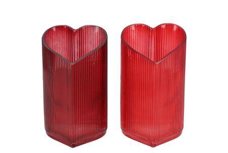 <h4>Amour Red Mix T-light Heart Rib Ass 9x8x15cm</h4>
