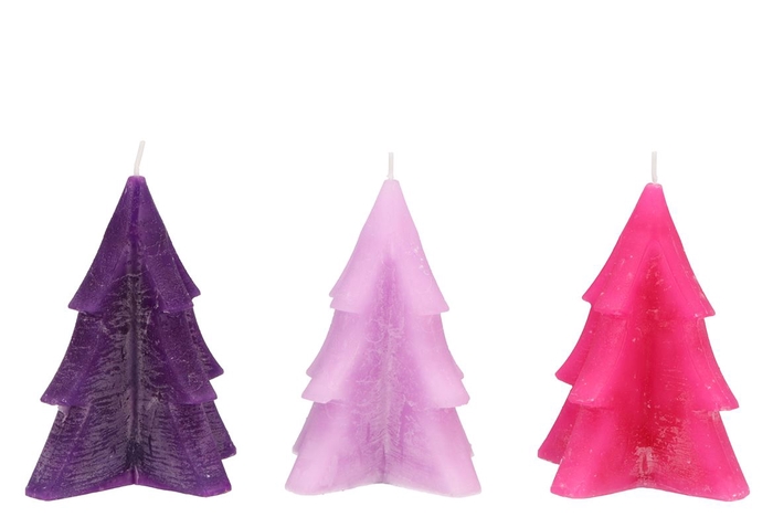 <h4>Frosty Purple/lila Mix Pine Tree Candle 10x15cm Ass</h4>