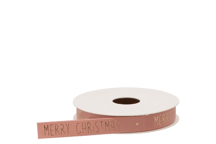 Ribbon Velvet Christmas 12 Roze 5mx15mm