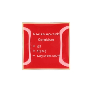 Plate Square Ik Wil Een Man Als 18x18x2cm