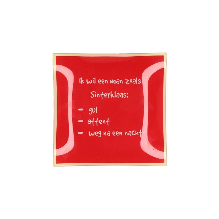 <h4>Plate Square Ik Wil Een Man Als 18x18x2cm</h4>