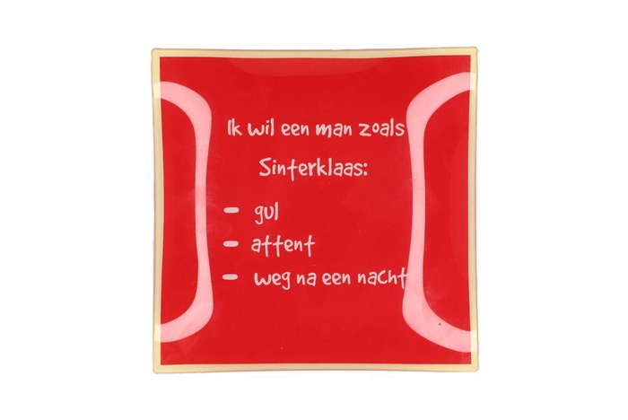 Plate Square Ik Wil Een Man Als 18x18x2cm