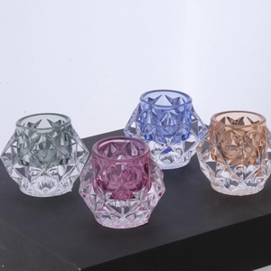 Candleholder Glass Ø8x7cm Ass/