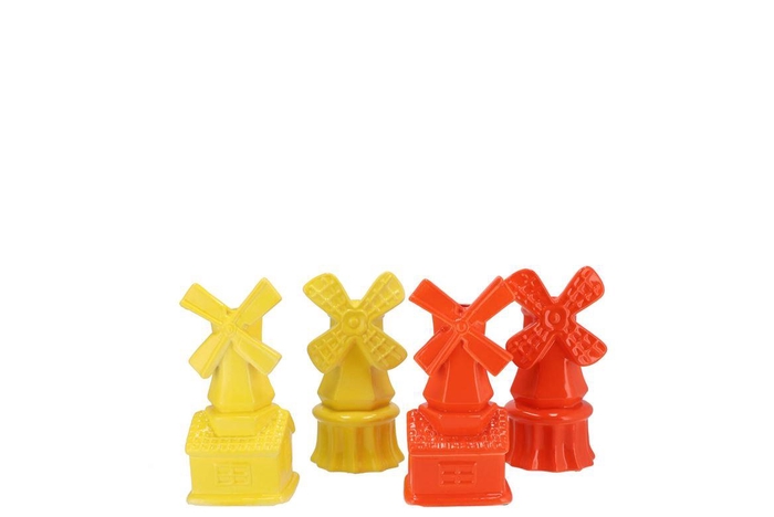 Holland Yellow/orange Vase Mill Ass 6x6x13cm Nm