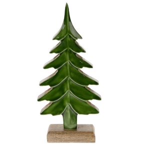 Kerst Boom hout glaze d14*30cm