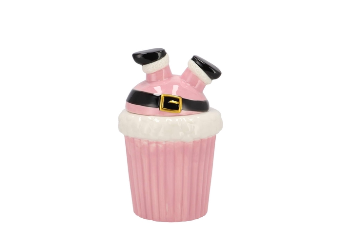 Jolie Jolly Pink Santa Jar 12x11x17cm