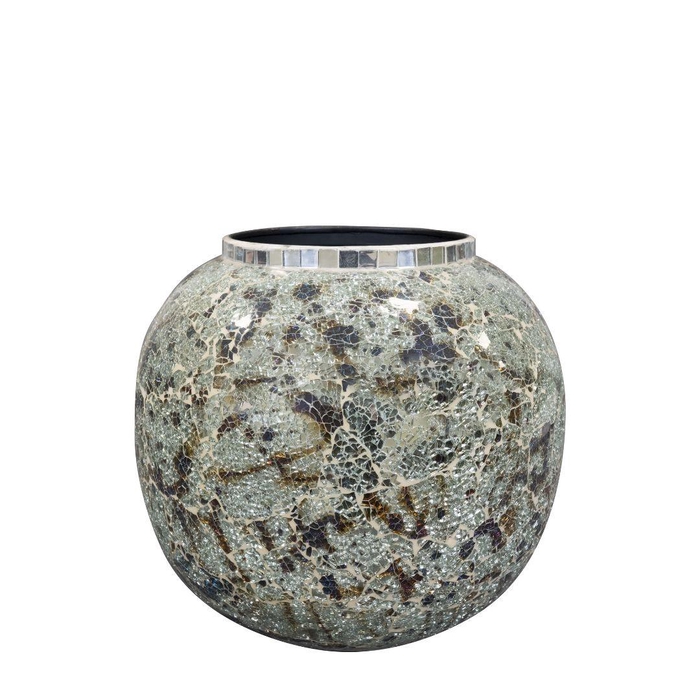 <h4>Glass vase Mosaic mirror ball d26*24cm</h4>