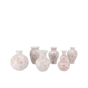 Hailey Pink Porcelain Vase Flower Ass 11x16cm