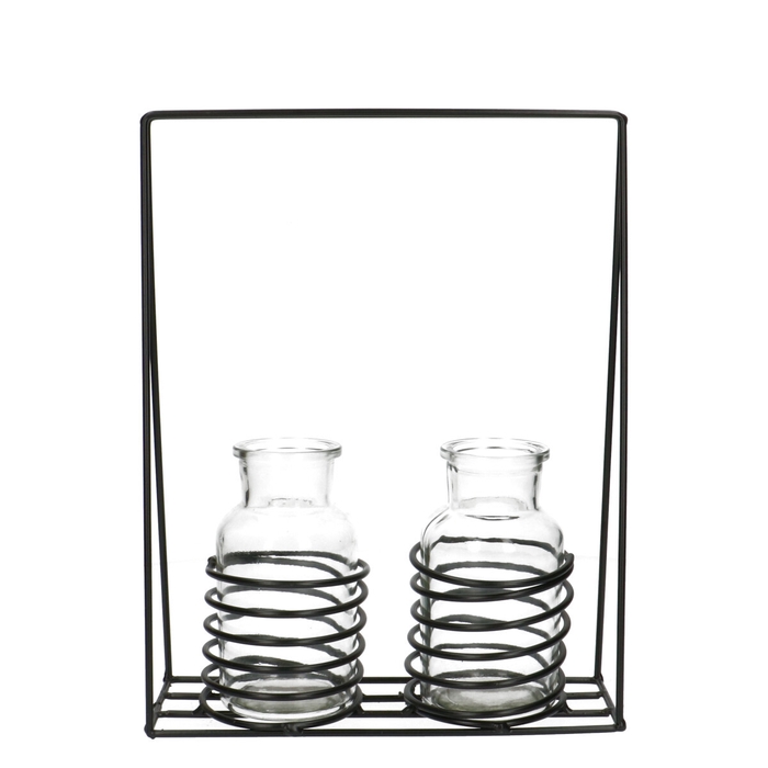 <h4>Glas Houder metal 2fles d5/7*12cm</h4>