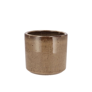 Javea Cilinder Pot Glazed Taupe 11x11cm