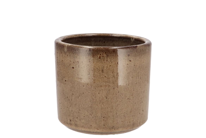 <h4>Javea Cilinder Pot Glazed Taupe 11x11cm</h4>