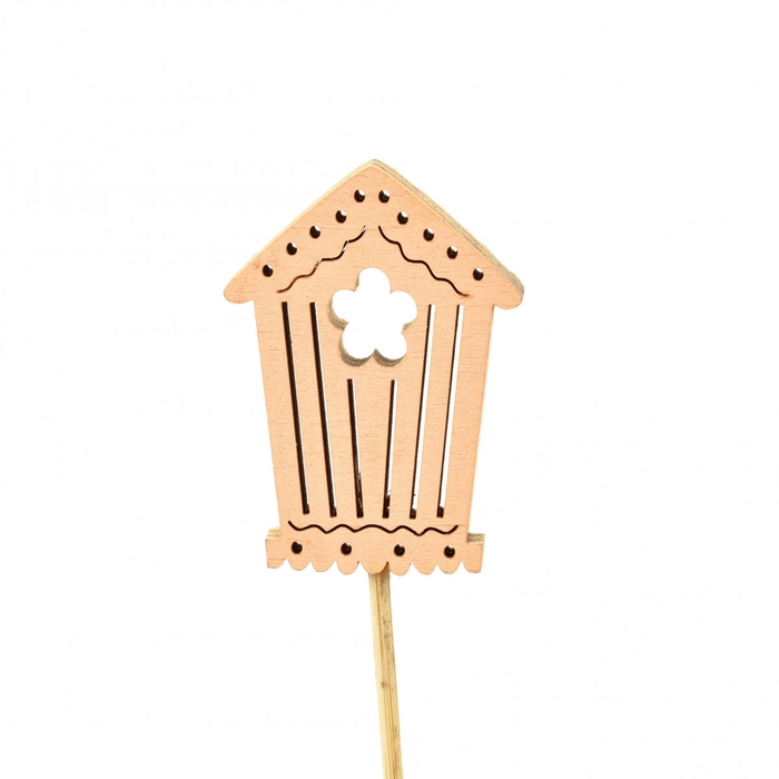 <h4>Bijsteker 20cm Huis hout 7cm</h4>