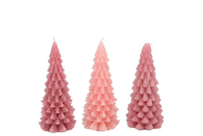 <h4>Frosty Sweets Pink Mix X-mas Tree Candle 6x12cm Ass</h4>