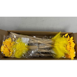 Stick Feather+prl+bird Yellow