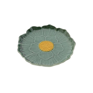 PLATE FLOWER H3D25 GREEN