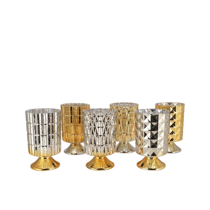 <h4>Jazz Cozy Gold T-light On Foot Ass 10x17cm Nm</h4>