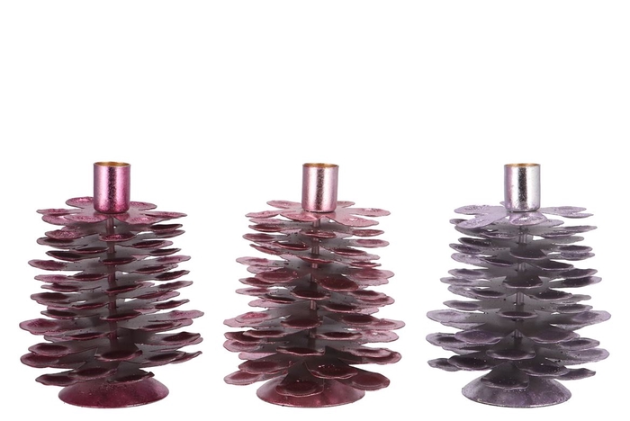 <h4>Cosmo Sweets Lila Mix Candle Holder Pine Cone Ass 12x12x15cm</h4>