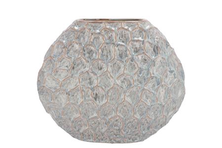 <h4>Inga Jada Grey Oval Vase Active Glaze Struct 32x12</h4>