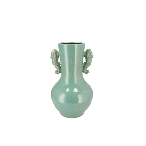 Pearl Sea Green Vase Seahorse 19x19x30cm Nm
