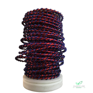 WIKKELDRAAD TWO TONE -BLAUW rond ROOD - 100GR 10M