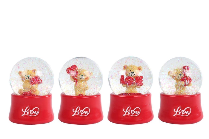 <h4>"Sneeuwbol ""Love"" rood 5,5x5x7cm"</h4>