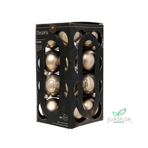 KERSTBAL GLASS 35MM 16PCS SMOKEY PEARL
