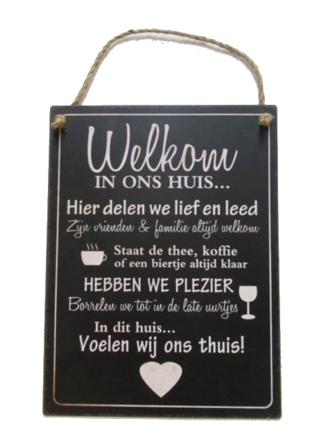 <h4>Wall Hanger Metal Welkom Huis</h4>