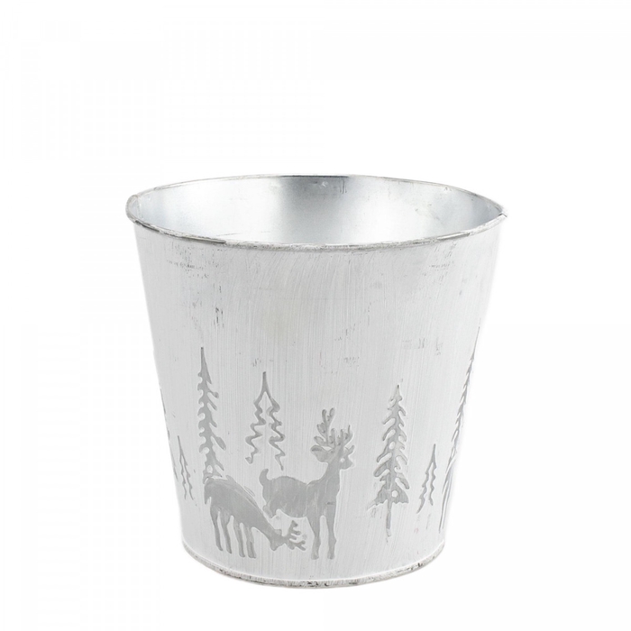 <h4>Kerst Zink X-mas pot d15.5*15cm</h4>