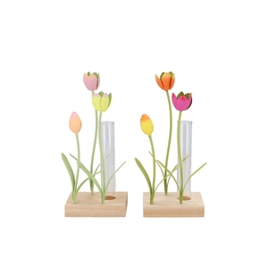 Xelly Colourfull Metal Rack Tulip Vase Ass 10x8x23