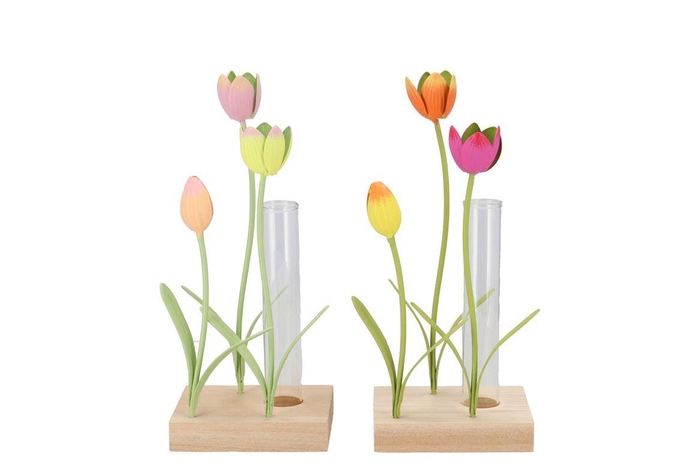 <h4>Xelly Colourfull Metal Rack Tulip Vase Ass 10x8x23</h4>
