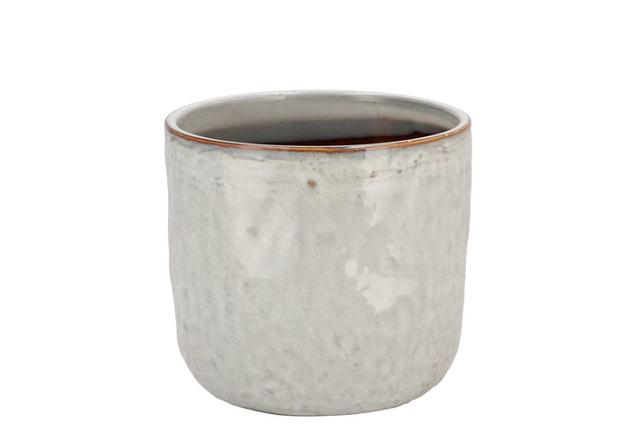 Iron Stone White Glazed Pot 12x11cm