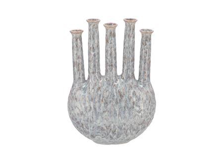 <h4>Inga Jahra Grey Vase Oval Tube Active Glaze 28x12x</h4>