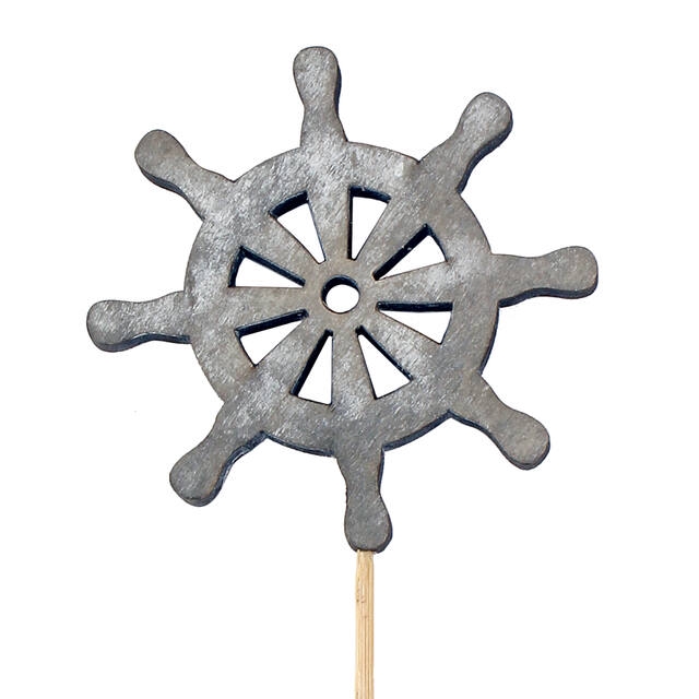 Pick wheel wood 7cm+12cm stick grey