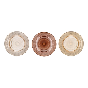 Dayah Warm Sand Mix Glass Plate 29x2,5cm Ass P/1