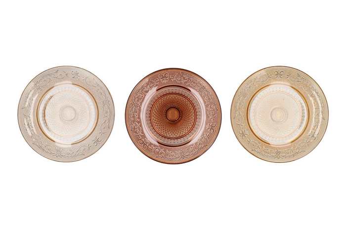 <h4>Dayah Warm Sand Mix Glass Plate 29x2,5cm Ass P/1</h4>