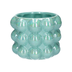 DF03-666721647 - Pot Bubbly d16xh12.2 l.blue+pearl