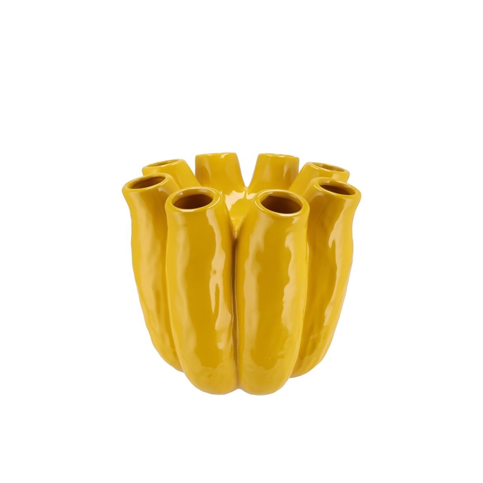 <h4>Luna Yellow Tube Vase 19x19cm</h4>