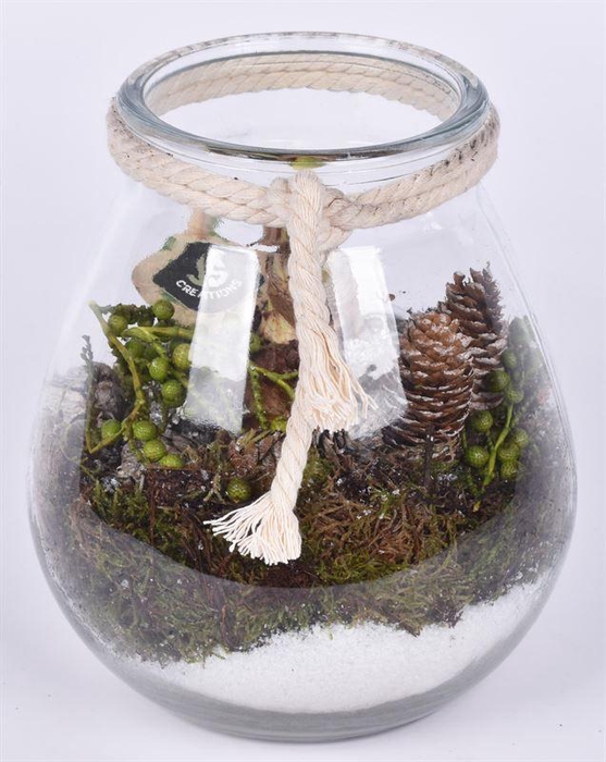 <h4>Glas bol met wit touw 22cm</h4>