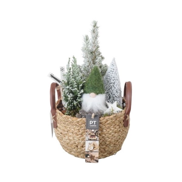 <h4>PTCWW2766 Arrangement Winter in riet mand met oren</h4>