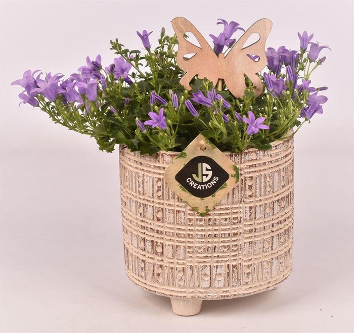 <h4>Cement pot op pootjes bruin 14cm</h4>