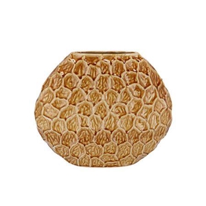 Inga Jada Brown Oval Vase Active Glaze Struct 32x1